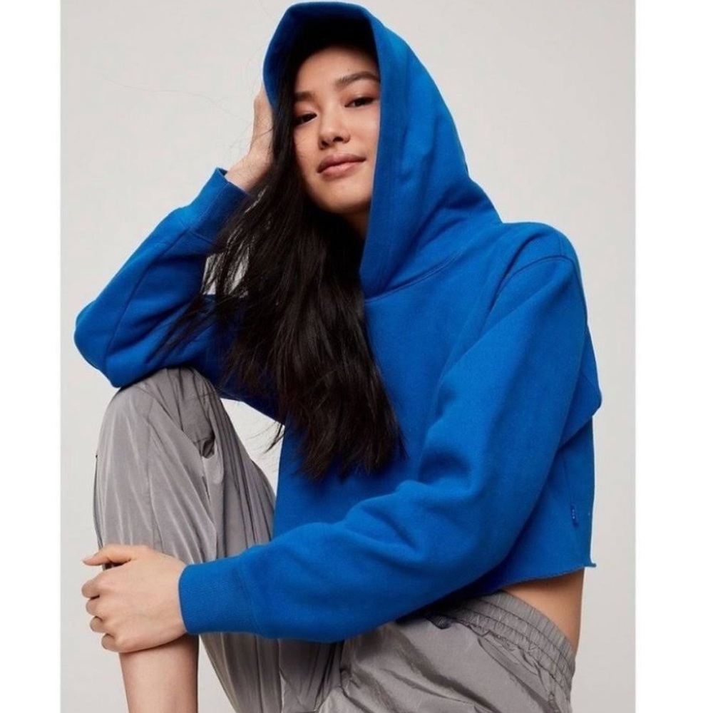 Small TNA aritzia blue cropped hoodie